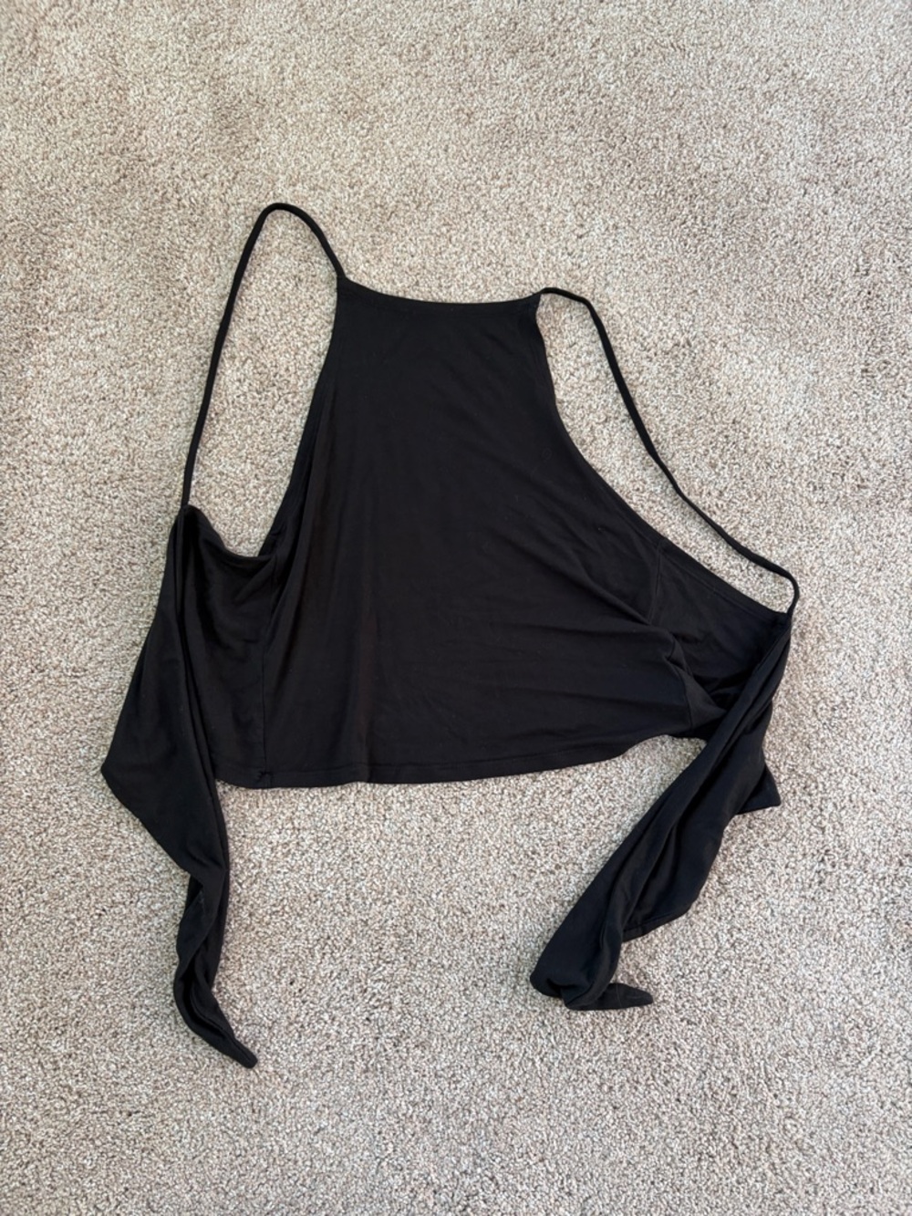 American Eagle Black Women's Halter Crop Top with Tie Back